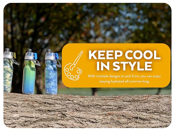 O2Cool Mist N Sip Various Colors on Log Keep Cool In Style
