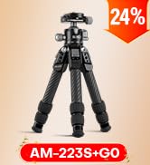 SIRUI AM-223S+G0 Carbon Fiber Desktop Tripod – Ultra-Light 1.7lbs, Max Height 16.7", 360° Panoram...