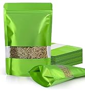 100 Pack Smell Proof Bags, Resealable Bags with Matte Window, Foil Pouch Stand Up Sealable Bags f...