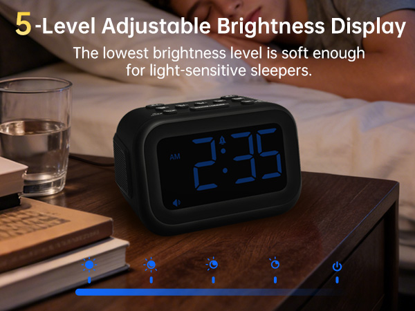 5-Level Adjustable Brightness Display