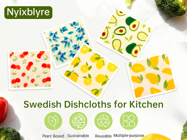 Swedish Dishcloths for Kitchen Washing Dishes