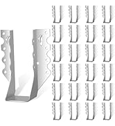 25PCS 2x6 Joist Hangers, 20 Gauge Double Shear Face Mount Rafter Brackets for Wood, Hurricane Raf...
