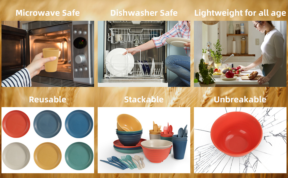 wheat straw dinnerware sets