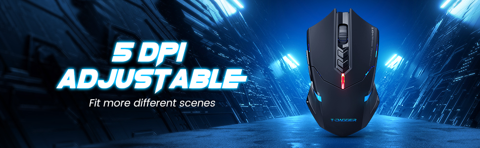 adjustable DPI cordless mouse for computer