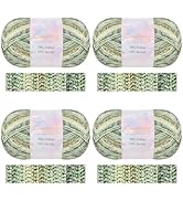 Coopay Yarn for Crocheting Knitting, Gradient Yarn Cake, 4 Pack × 3.53oz - 284yds - 78% Cotton, 2...