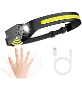 Lepro LED Headlamp Rechargeable - Super Bright Head lamp with Motion Sensor, 230°COB Wide Beam & ...