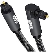 EMK 90 Degree Toslink Optical Cable 360 Degree Free-Rotating Plug Fiber Optic Cable S/PDIF Toslin...