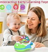KIZZYEA Montessori Learning Toys for 1 2 3 Year Old Boys Girls, Musical Alphabet Flip Toy for Tod...