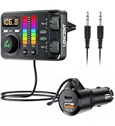 LENCENT Bluetooth 5.3 Car FM Transmitter, Hi-Fi Treble & Bass Music Player, PD20W QC18W Fast Car ...