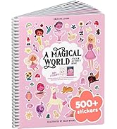 A Magical World 500+ Sticker Book for Girls by Cupkin Toddler Airplane Activity Coloring + Sticke...