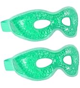 2-Pack Cooling Eye Mask - Reusable Gel Cold Eye Mask with Plush Backing for Puffiness, Headache, ...