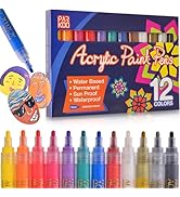 ParKoo 12-Color Acrylic Paint Pens Set | Vibrant, Non-Toxic Paint Markers for Artists, Students &...