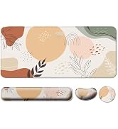 Keyboard Wrist Rest + Mouse Pad with Wrist Support + Desk Mat + Coaster 4 in 1 Set, XXL Large Gam...