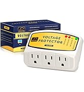 Voltage Protector, 3 Outlets Surge Protector for Home Appliance, Plug in Wall Mount Brownout Powe...