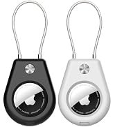 SkyArmor AirTag Secure Holder with Wire Cable, 2 Pack Air Tag Keychain Holders for Key Ring, Keys...