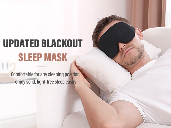 Blackout sleep mask 3D contoured eye mask for men women comfortable ergonomic light-free darkness