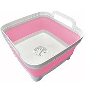 Leemeimei 9L (2.4Gal Dish Basin Collapsible with Drain Plug Carry Handles, Space Saveing Kitchen ...