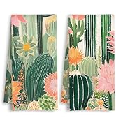 HSIASHENG Boho Mexican Cactus Floral Kitchen Towels, Vintage Western Dish Tea Towels, Traditional...