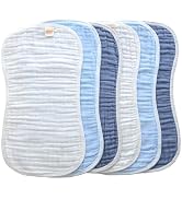 MUKIN Baby Muslin Burp Cloth Set of 6, Ultra Soft Absorbent Thick Cotton Burping Cloths for Unise...