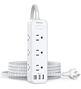 Power Strip Surge Protector with 9 Outlets 2 USB Ports 1 USB C,3 Sided 6Ft Braided Extension Cord...