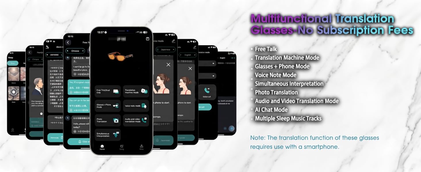 ai translation glasses, ai sunglasses, ai glasses for women, translation glasses for men