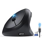 TECKNET Ergonomic Mouse, Bluetooth Wireless Vertical Mouse, Rechargeable Battery, Quiet Clicks, 4...