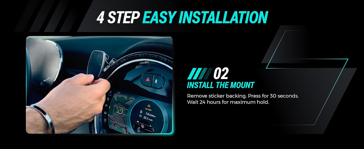 Carmount car phone dashboard holder mount iphone samsung android magnetic strong accessories