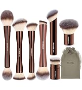 MAANGE 7pcs Makeup Brush Set Double Sided Kabuki Makeup Brushes Contour Brush for Foundation Liqu...