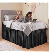Cosweet Dorm Bed Skirt Twin XL - 32" Long Drop Wrap Around Bed Skirt with Machine Washable Pre-Sh...