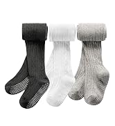 SPTRAMLE 3 Pack Toddler Tights, Non Slip Baby Tights for Girl (6 months-6 years), Knit Cotton Pan...