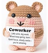 WEYON Coworker Encouragement – Mini Crochet Hamster Plush with Positive Card, Handmade 4‘’, Offic...