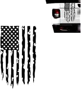 WZP Distressed American Flag Decal, USA Flag Truck Tailgate Vinyl Decal, Waterproof Removable Rea...