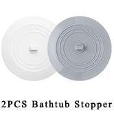 Vaincre 2PCS Bathtub Drain Stopper - 5" Silicone Kitchen Bathroom Bath Tub Drain Hair Stopper, Ba...