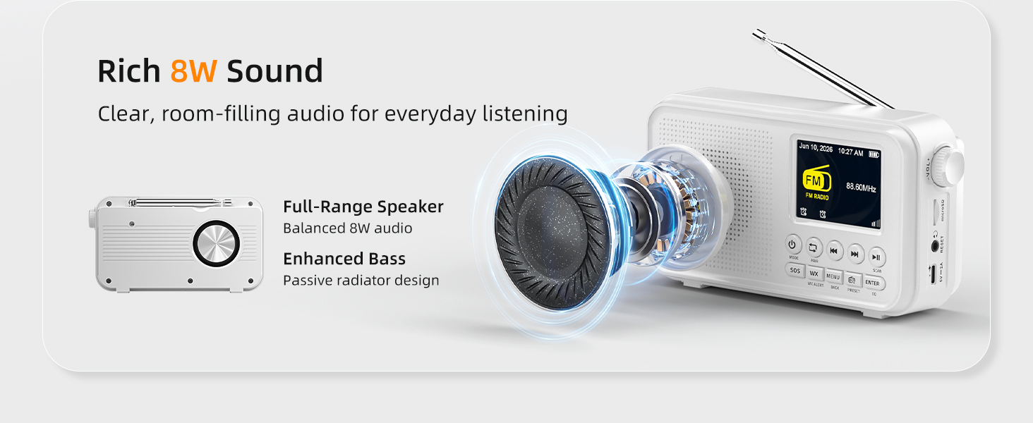 Rich Sound with 8W speaker