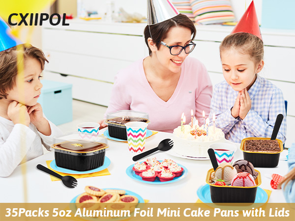 5 OZ Mini Cake Pans with Lids