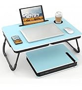 BUYIFY Foldable Laptop Bed Desk for Couch, Sofa - Large Lap Desk Tray Table with Cup Holder and T...