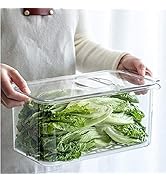 SANNO Refrigerator Food Storage Stackable Containers,Freezer Produce Saver Refrigerator Organizer...