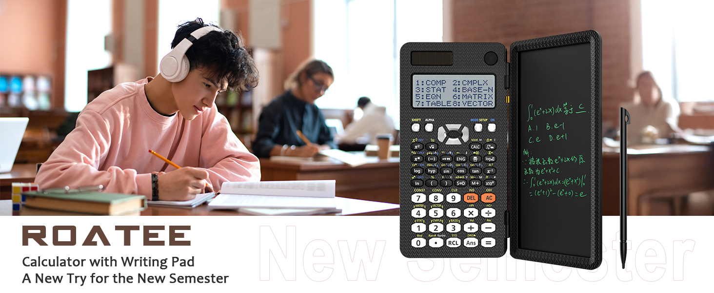 Scientific Calculator for School with Notepad, ROATEE Middle and High School Supplies for Students