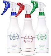 Uineko Plastic Spray Bottle (3 Pack, 24 Oz, 3 Colors) Heavy Duty All-Purpose Empty Spraying Bottl...
