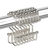 12PCS Shower Curtain Hooks Rings for Bathroom, Stainless Steel Metal Rust Resistant Balance Slidi...