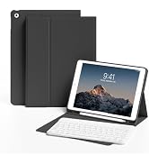 SQQSOOZ Keyboard Case for iPad 9th Generation 10.2 Inch 2021 with Pencil Holder, Soft TPU Back, M...