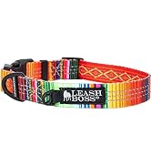 Leash Boss Patterned Reflective Dog Collar, Pattern Collection, Colorful Dog Collar with Triple R...