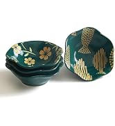 AYFDISHS 4 Inch Ceramic Dipping Bowls,Flower Snack Bowls Soy Sauce Dish for Sushi Appetizer Plate...