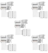 SUPERNIGHT RGBW LED Strip Connector 5 Pin L Coner Connectors for 10 mm Wide 5050 and 3528 LED Ind...