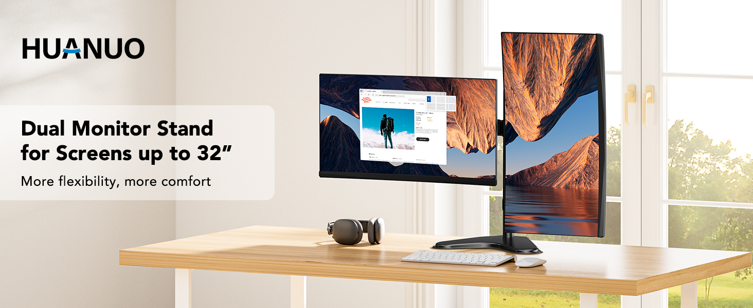 free-standing dual monitor stand