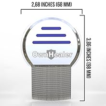 OWNHEALER Lice Comb Removal Lice Eggs Nit Dandruff Head Treatment Hair Peine para piojos y liendres
