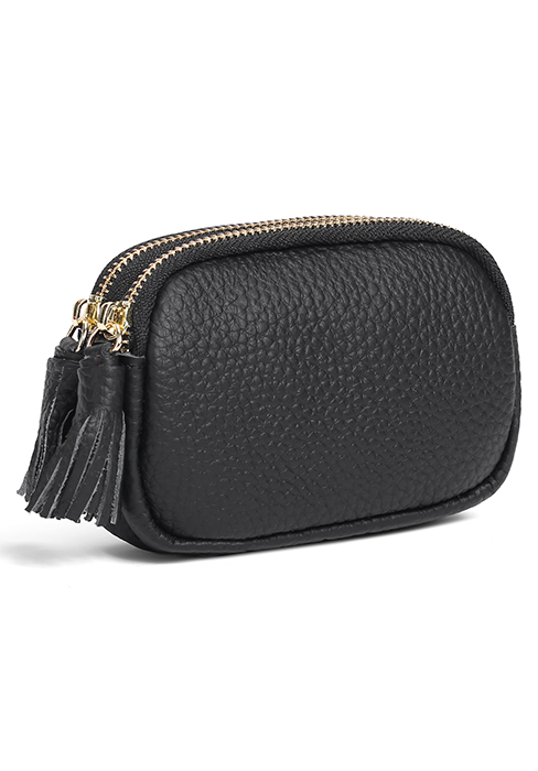 SENDEFN Coin Purse Keychain Small Leather Women Wallet 2 Zippers
