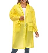 JMinger Raincoats For Women Men Reusable Portable Waterproof EVA Long Rain Ponchos with Hoods