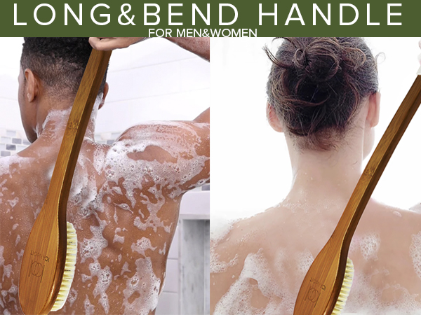 icandoit long handle shower brush with pumice stone