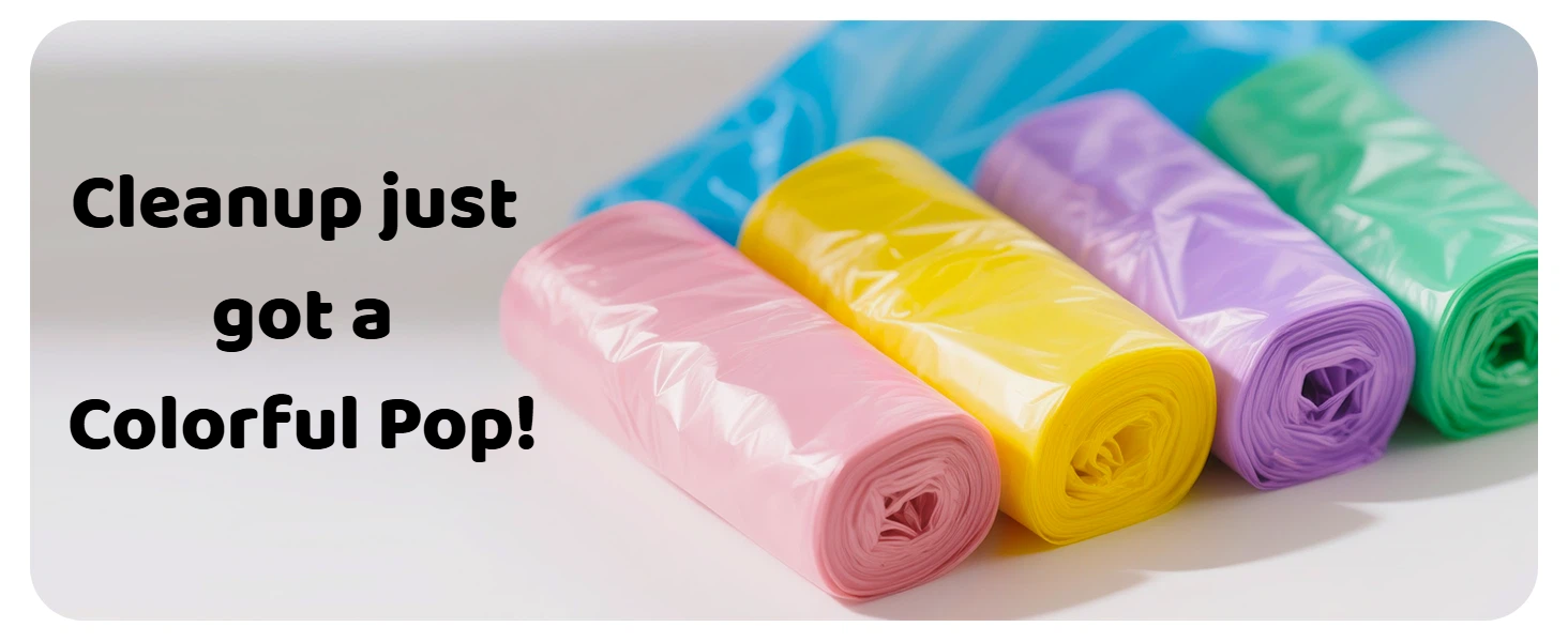 colorful trash bags